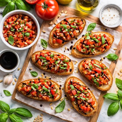 Image of Tomato and Basil Bruschetta Julie and Julia Style
