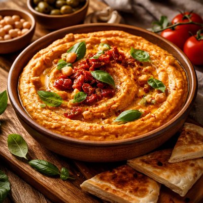 Image of Tomato and Basil Hummus