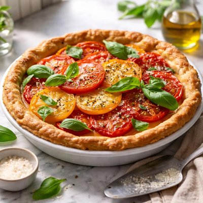 Image of Tomato and Basil Pie