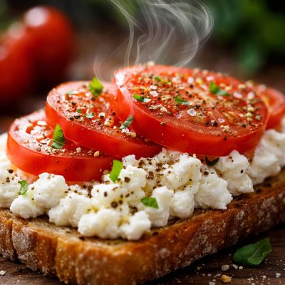 Image of Tomato and Cottage Cheese Snack