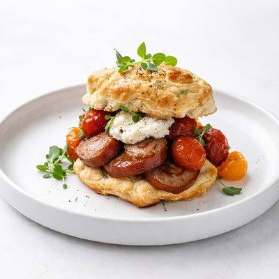 Image of Tomato and Kielbasa Shortcake