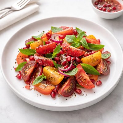 Image of Tomato and Mint Salad with Pomegranate Dressing