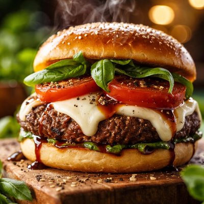 Image of Tomato and Mozzarella Burger