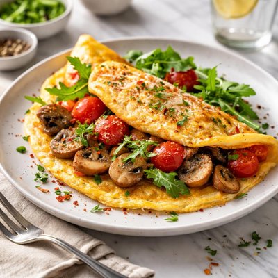 Image of Tomato and Mushroom Omelette