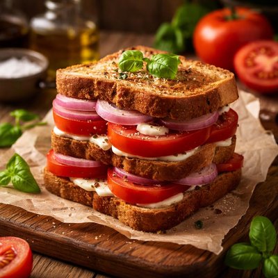 Image of Tomato and Onion Sandwich