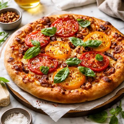 Image of Tomato and Smoked Gouda Pizza