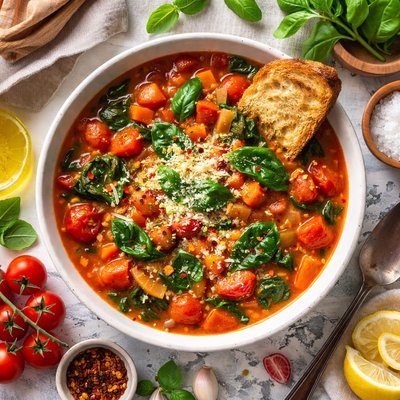Image of Tomato and Spinach Soup