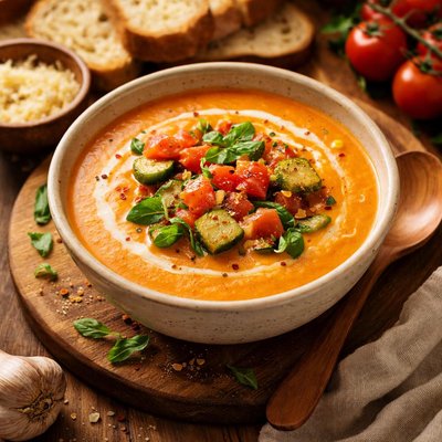 Image of Tomato and Zucchini Cream Soup