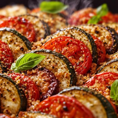 Image of Tomato Aubergine and Courgette Gratin