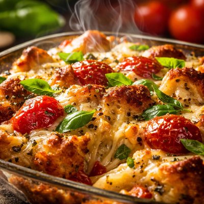 Image of Tomato Basil and Cheese Strata