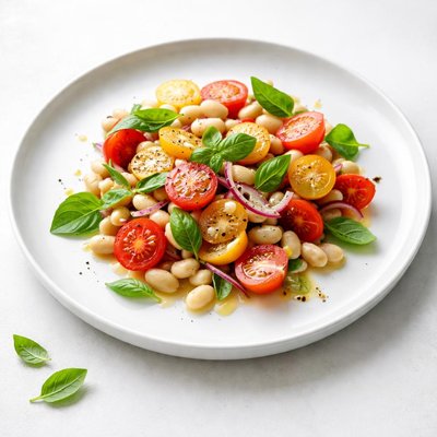 Image of Tomato Basil and White Bean Salad