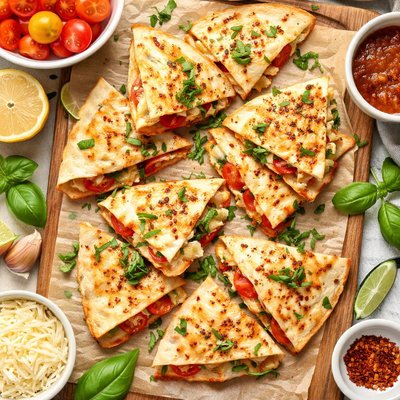 Image of Tomato Basil Cheese Quesadillas
