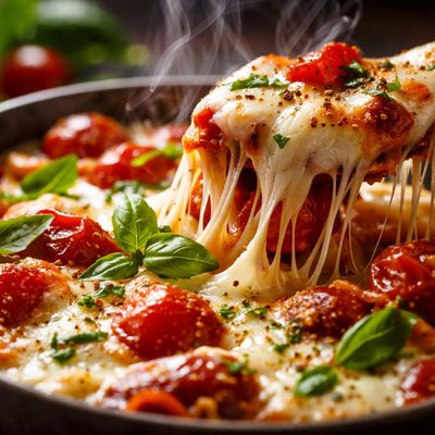 Image of Tomato Basil Gooey Cheese Side Dish