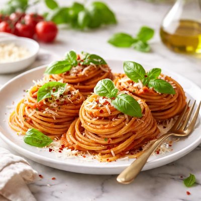 Image of Tomato Basil Pasta Nests