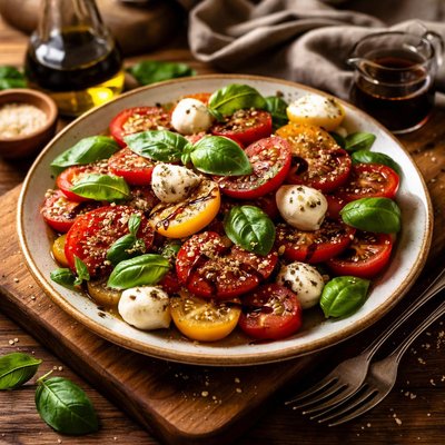 Image of Tomato Basil Salad with Balsamic Dressing