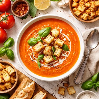 Image of Tomato Bisque with Garlic Croutons