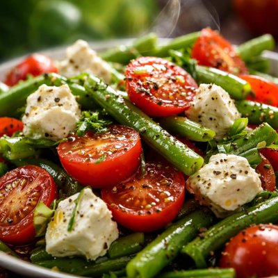 Image of Tomato Chevre and Green Bean Salad
