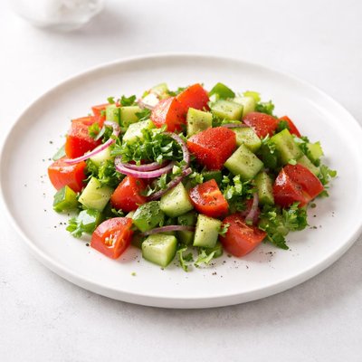Image of Tomato Cucumber and Green Pepper Chopped Salad