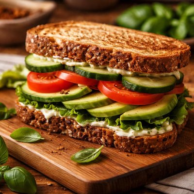 Image of Tomato Cucumber Avocado Sandwich