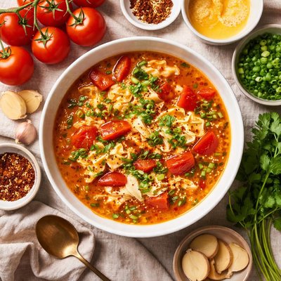 Image of Tomato Egg Flower Soup