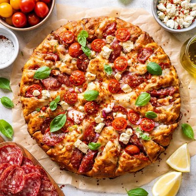 Image of Tomato Feta Salami Pull Apart