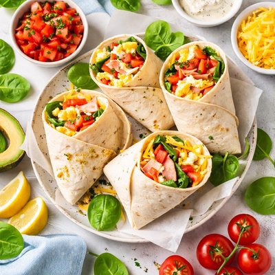 Image of Tomato Ham Egg Wrap Ups