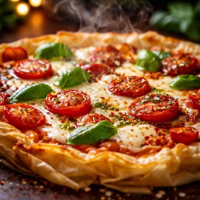 Image of Tomato Mozzarella Phyllo Crust Pizza
