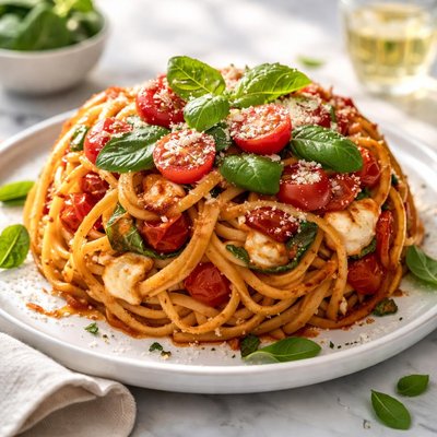 Image of Tomato Mozzarella Tagliatelle Timballo