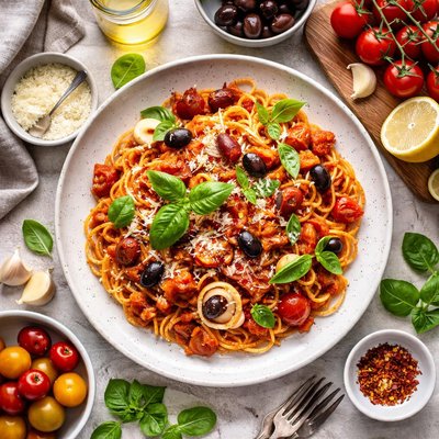Image of Tomato Pasta with Olives