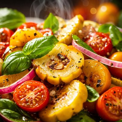 Image of Tomato Pattypan Squash Salad