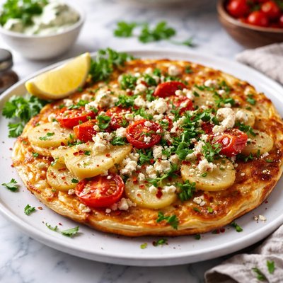 Image of Tomato Potato Omelette Cyprus Dish