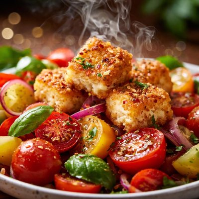 Image of Tomato Salad with Fried Feta