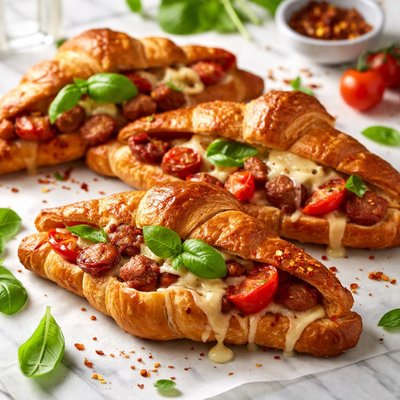 Image of Tomato Sausage and Emmental Croissants