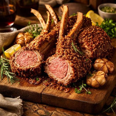 Image of Tomato Sesame Crusted Lamb Racks