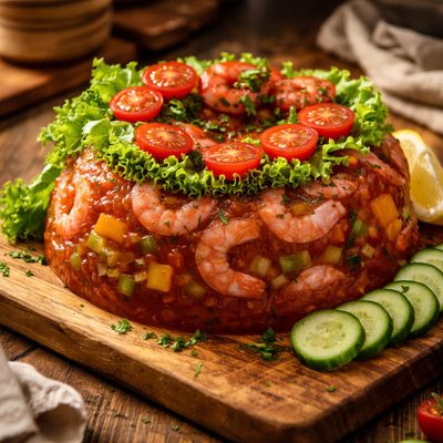 Image of Tomato Shrimp Aspic Salad