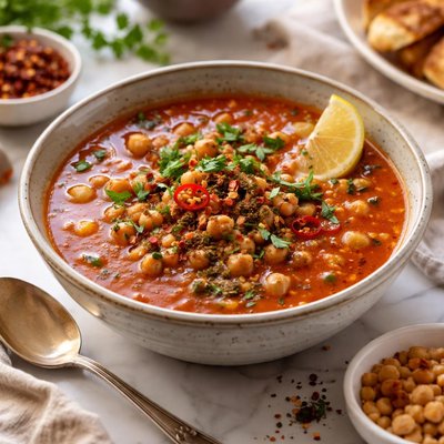 Image of Tomato Soup with Chickpeas and Lentils Tunisia