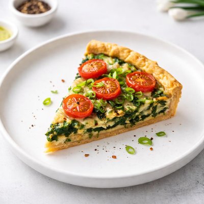 Image of Tomato Spinach and Spring Onion Pie