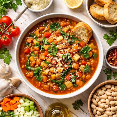 Image of Tomato White Bean Vegetable Soup Vegetarian