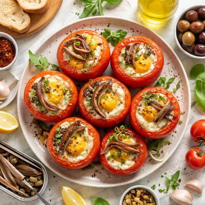 Image of Tomatoes Stuffed with Eggs and Anchovies