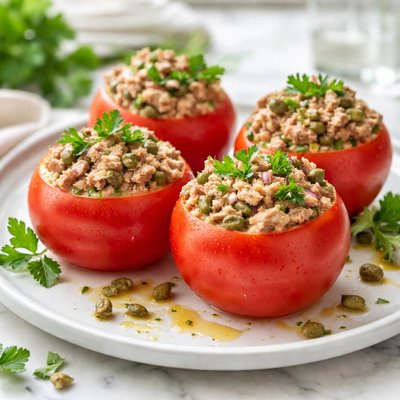 Image of Tomatoes Stuffed with Tuna Capers and Herbs