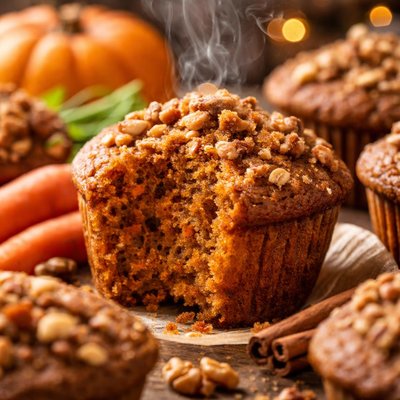 Image of Too Easy Pumpkin Carrot Cake Muffins