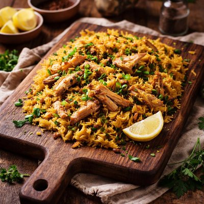 Image of Too Tired Broke Yellow Rice and Chicken