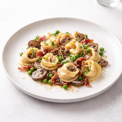 Image of Tortellini Con Prosciutto Funghi E Bisi