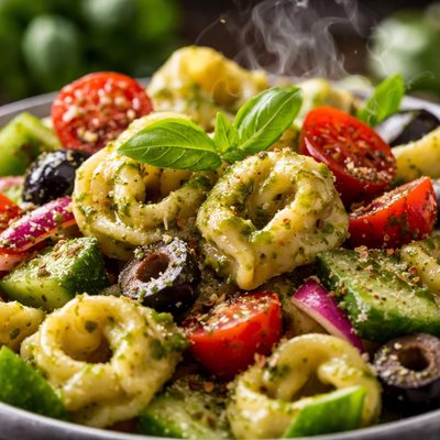Image of Tortellini Salad and Basil Dressing