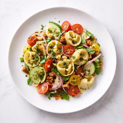 Image of Tortellini Salad with Fresh Herb Tomato Vinaigrette