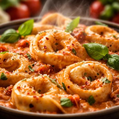 Image of Tortellini with a Tomato Basil Cream Sauce