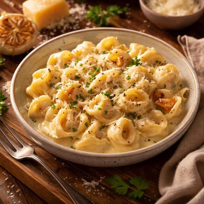 Image of Tortellini with Creamy Roasted Garlic Sauce