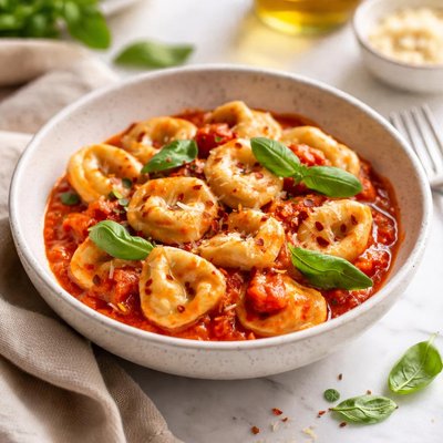 Image of Tortellini sin gluten con salsa de tomate