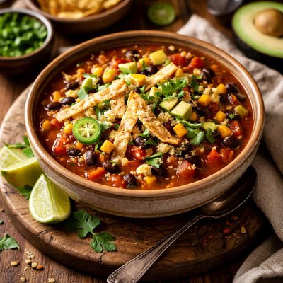 Image of Tortilla Black Bean Corn and Tomato Soup