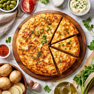 Image of Tortilla De Patata Spanish Potato Onion Omelet